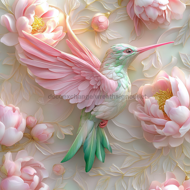 Hummingbird Sign, DCO-13224, Sign For Wreath, 10x10